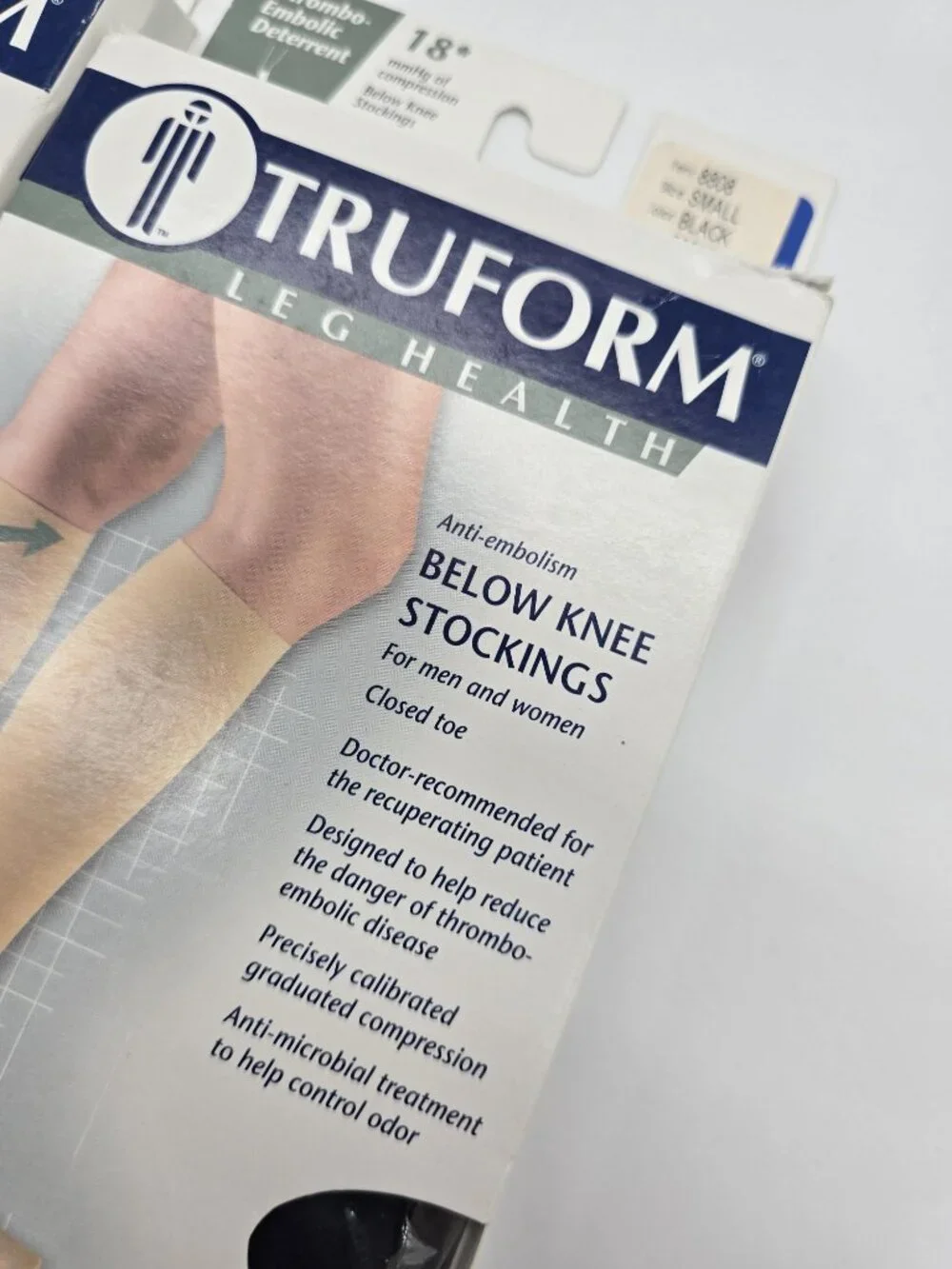 Truform Anti Embolism Compression Stockings Small Black 18mmHg Lot Of 2